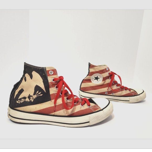 Converse CTAS Vtg American Flag and Eagle High Hi Top Shoes Sneakers main image 11